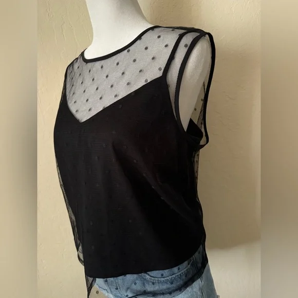 Express sheer polka dot top - Picture 2 of 5